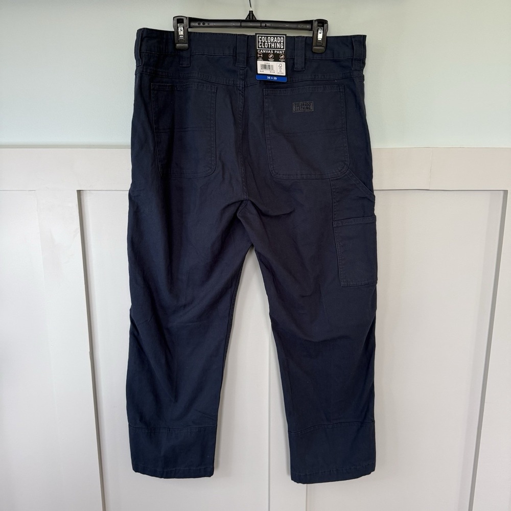 Colorado Clothing NWT Canvas Pant Relaxed Fit Stretch Canvas Fabric Blue 36x29 - Picture 3 of 7